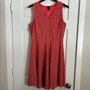 Ann Taylor Factory coral print sleeveless dress- size 10